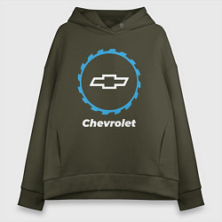 Толстовка оверсайз женская Chevrolet в стиле Top Gear, цвет: хаки