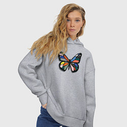 Толстовка оверсайз женская Графичная бабочка, цвет: меланж — фото 2