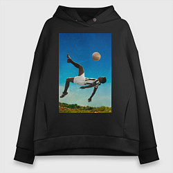 Толстовка оверсайз женская Удар Пеле, цвет: черный