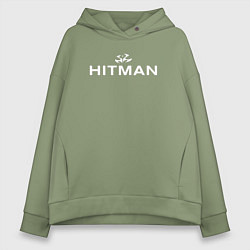 Женское худи оверсайз Hitman - лого