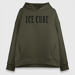 Толстовка оверсайз женская Ice Cube - logo, цвет: хаки