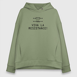 Толстовка оверсайз женская Viva la resistance, цвет: авокадо
