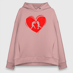 Толстовка оверсайз женская Бокс в моем сердце, цвет: пыльно-розовый