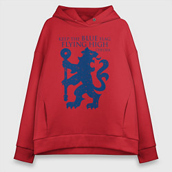 Толстовка оверсайз женская FC Chelsea Lion, цвет: красный