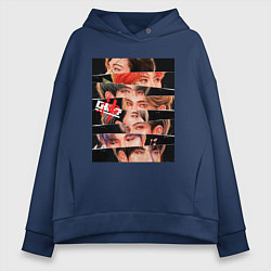 Толстовка оверсайз женская Stray Kids eyes, цвет: тёмно-синий