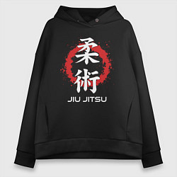 Толстовка оверсайз женская Jiu-jitsu red splashes, цвет: черный