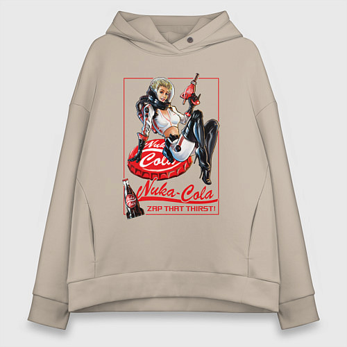 Женское худи оверсайз Nuka - cola girl / Миндальный – фото 1