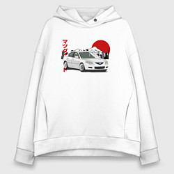 Толстовка оверсайз женская Mazda 3 bk JDM Retro, цвет: белый