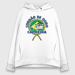 Толстовка оверсайз женская Cordao de ouro Capoeira flag of Brazil, цвет: белый