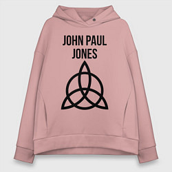 Толстовка оверсайз женская John Paul Jones - Led Zeppelin - legend, цвет: пыльно-розовый