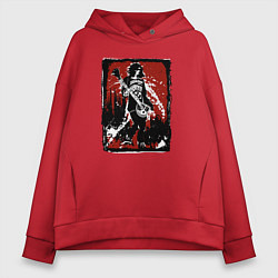 Толстовка оверсайз женская Punk Ramones, цвет: красный