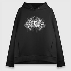 Толстовка оверсайз женская Deathcore dark lettering graffiti, цвет: черный