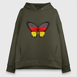 Толстовка оверсайз женская Бабочка - Германия, цвет: хаки