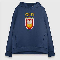 Толстовка оверсайз женская Old School emblem, цвет: тёмно-синий