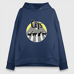 Толстовка оверсайз женская The Cats, цвет: тёмно-синий