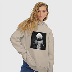 Толстовка оверсайз женская Хабиб Нурмагомедов чемпион, цвет: миндальный — фото 2