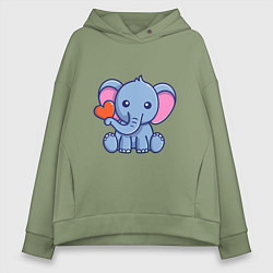 Женское худи оверсайз Love Elephant