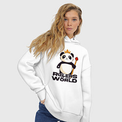 Толстовка оверсайз женская Панда - Правители Мира, цвет: белый — фото 2