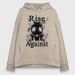 Толстовка оверсайз женская Rise Against rock, цвет: миндальный