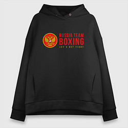 Толстовка оверсайз женская Lets get boxing, цвет: черный