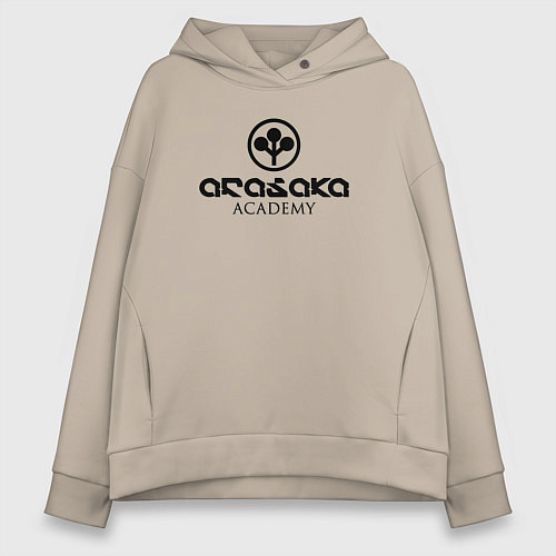 Женское худи оверсайз Cyberpunk - Arasaka Academy / Миндальный – фото 1