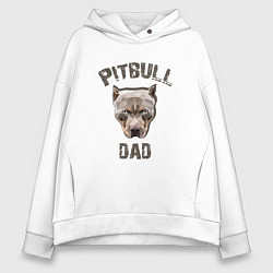 Толстовка оверсайз женская Pitbull dad, цвет: белый