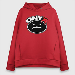 Женское худи оверсайз Onyx - black logo