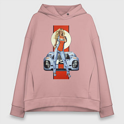 Толстовка оверсайз женская Porsche - Motorsport - Girl, цвет: пыльно-розовый