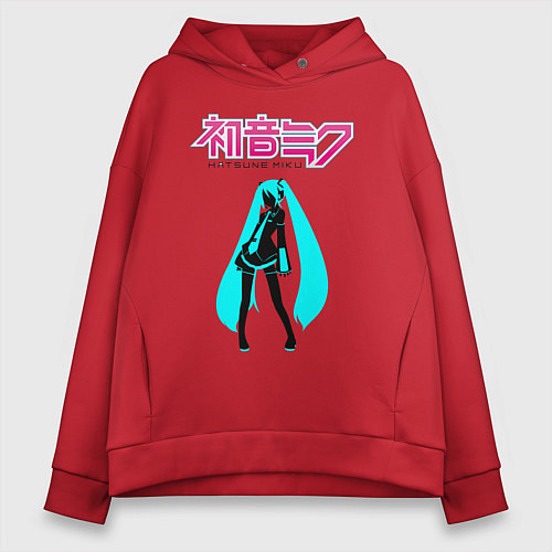 Женское худи оверсайз Вокалоид Хацуне Мику / Красный – фото 1