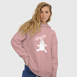 Толстовка оверсайз женская Happy - Bunny, цвет: пыльно-розовый — фото 2