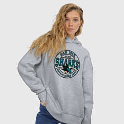 Толстовка оверсайз женская San Jose Sharks, цвет: меланж — фото 2
