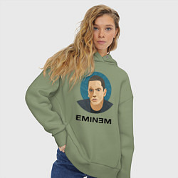 Толстовка оверсайз женская Eminem поп-арт, цвет: авокадо — фото 2