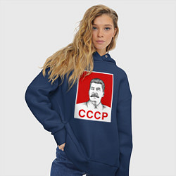 Толстовка оверсайз женская Сталин-СССР, цвет: тёмно-синий — фото 2