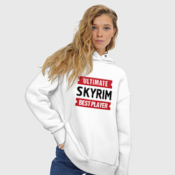 Толстовка оверсайз женская Skyrim: Ultimate Best Player, цвет: белый — фото 2
