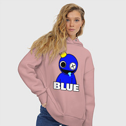 Толстовка оверсайз женская Радужные друзья улыбчивый Синий, цвет: пыльно-розовый — фото 2