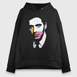 Толстовка оверсайз женская Аль Пачино pop art, цвет: черный