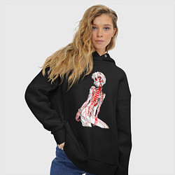 Толстовка оверсайз женская Просто Рей Аянами - Ева, цвет: черный — фото 2