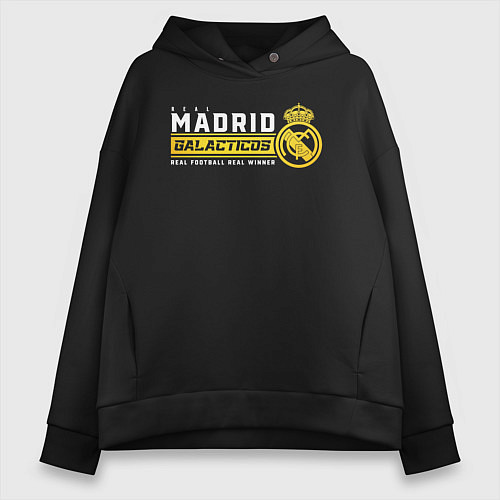Женское худи оверсайз Real Madrid galacticos / Черный – фото 1
