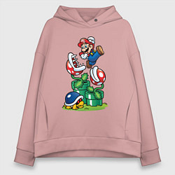 Толстовка оверсайз женская Ретро Марио, цвет: пыльно-розовый
