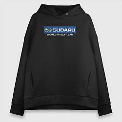 Толстовка оверсайз женская Subaru world rally team, цвет: черный