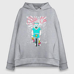 Толстовка оверсайз женская Еду по жизни на велосипеде, цвет: меланж