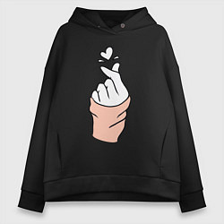 Толстовка оверсайз женская Hand click, цвет: черный