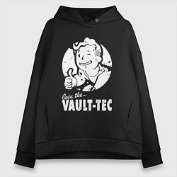 Толстовка оверсайз женская Vault boy - join the vault tec, цвет: черный