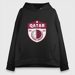 Толстовка оверсайз женская Qatar - World Cup, цвет: черный