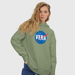 Толстовка оверсайз женская Вера в стиле NASA, цвет: авокадо — фото 2