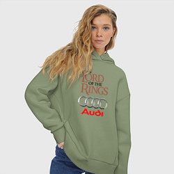 Толстовка оверсайз женская Audi - властелин колец, цвет: авокадо — фото 2