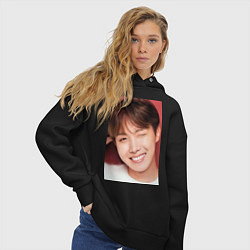 Толстовка оверсайз женская Хосоки, цвет: черный — фото 2