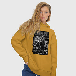Толстовка оверсайз женская Nirvana grunge 2022, цвет: горчичный — фото 2