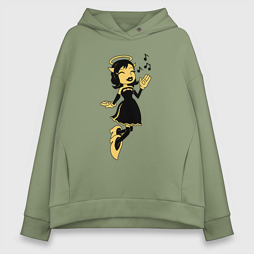 Женское худи оверсайз Bendy - Ангел Алиса / Авокадо – фото 1