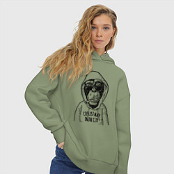 Толстовка оверсайз женская Monkey hipster, цвет: авокадо — фото 2